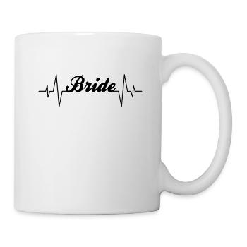 Bridal bride heartbeat - Mug - white - Right