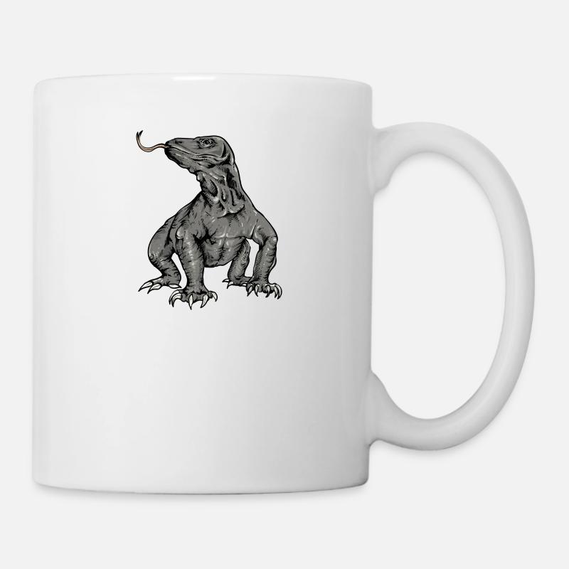 Dragon de Komodo I Motif de dragon de Komodo pour reptiles - Mug blanc - blanc