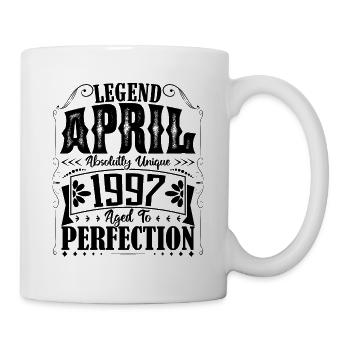 April 1997. Jubiläum April 1997. Geschenk 1997. - Tasse - Weiß - Rechts