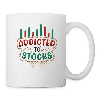 Addicted to stocks, bull bear stock market - Mug - white - Right