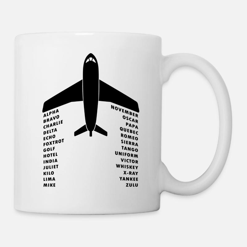 Alphabet phonétique complet Chemise Lettres d’avion avec - Mug blanc - blanc