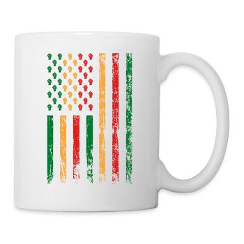 Amerikanische Flagge Faust Dekor Schwarz Melanin - Tasse - Weiß - Rechts