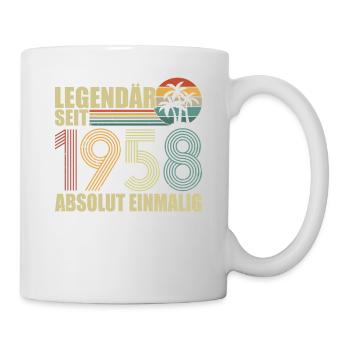 Oldtimer Baujahr 1958 geboren Geburtstag Spruch - Tasse - Weiß - Rechts