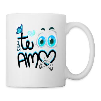 Papillon Te Amo Cartoon - Bleu - Love - Mug blanc - blanc - Droite