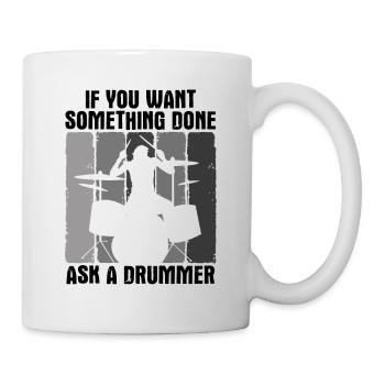 Schlagzeug Spieler Drummer - Tasse - Weiß - Rechts