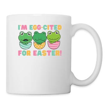 grenouilles douces à Pâques avec œufs de Pâques grenouille - Mug blanc - blanc - Droite