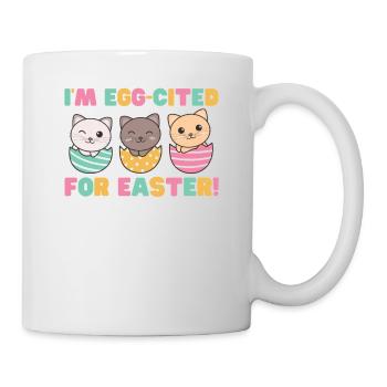 cute cats at Easter with Easter eggs cat - Mug - white - Right