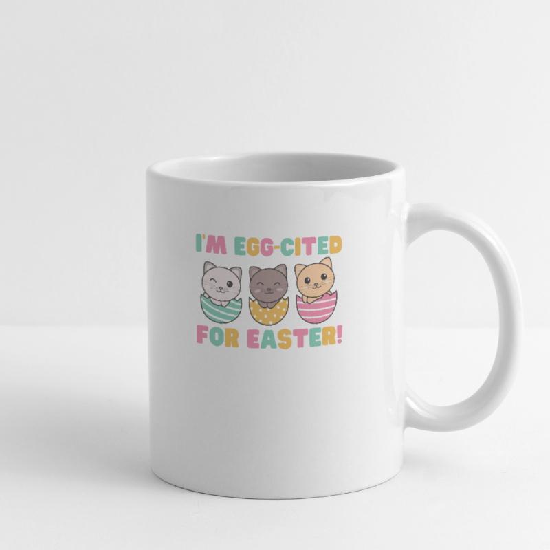 cute cats at Easter with Easter eggs cat Mug
