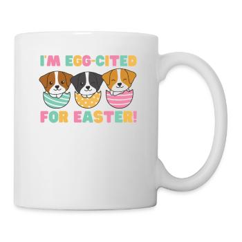 cute dogs for Easter with Easter eggs Jack Russell - Mug - white - Right