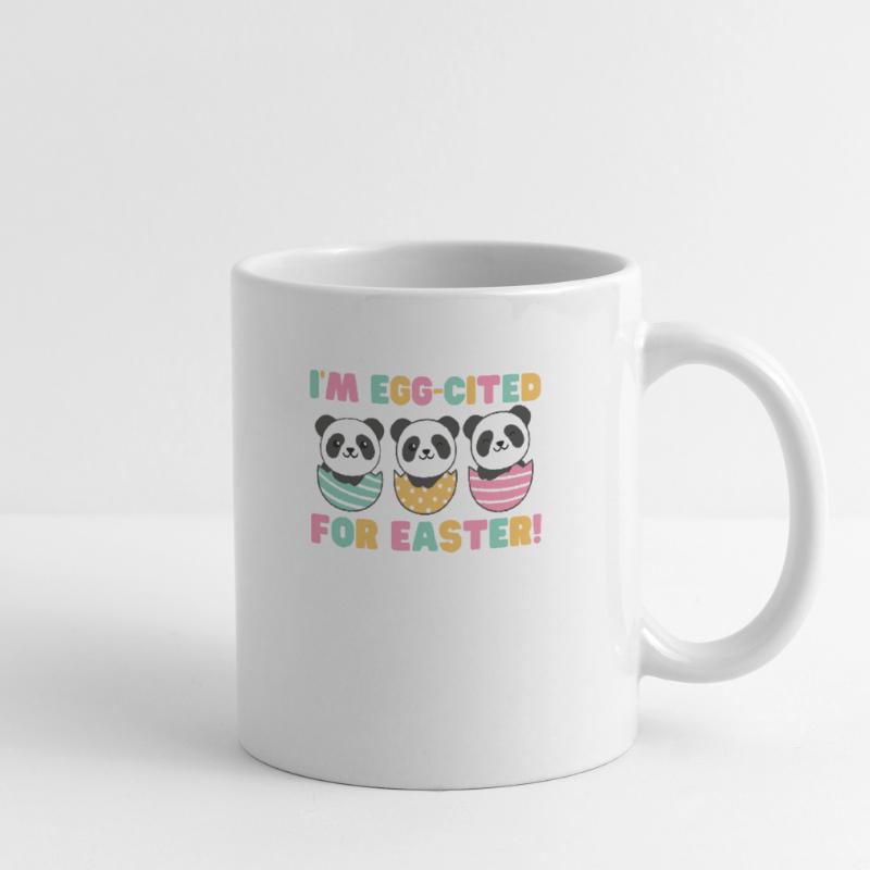 cute pandas for Easter with Easter eggs panda Mug