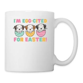 cute dogs at Easter with Easter eggs Dalmatians - Mug - white - Right