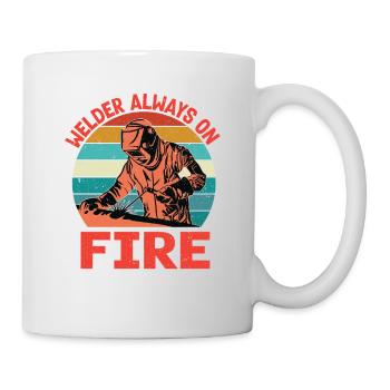Welder Always On Fire Funny Vintage Welder Gifts - Mug - white - Right