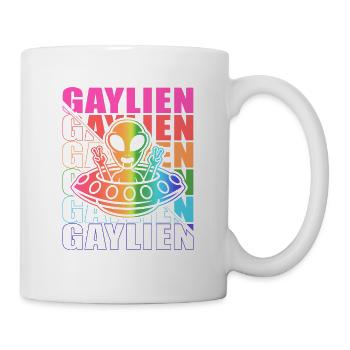 Gender Lesben, Schwule, Trans, Queer Regenbogen - Tasse - Weiß - Rechts