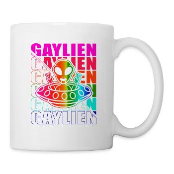Gender Lesben, Schwule, Trans, Queer Regenbogen - Tasse - Weiß - Rechts
