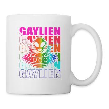 Gender Lesben, Schwule, Trans, Queer Regenbogen - Tasse - Weiß - Rechts