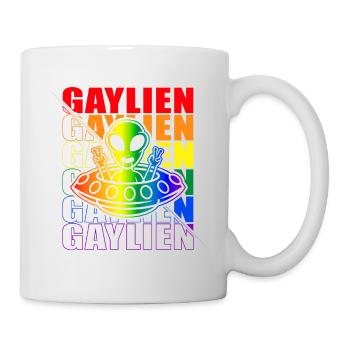 Gender Lesben, Schwule, Trans, Queer Regenbogen - Tasse - Weiß - Rechts