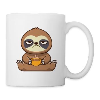 Faultier Kaffee Lustig Arbeitskollegen - Tasse - Weiß - Rechts