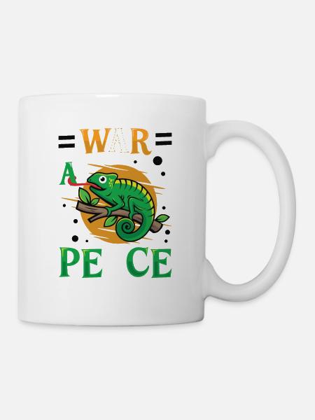 Friedens-Cameleon, Friedensbewegung - Tasse - Weiß