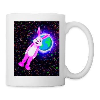 Pink rabbit in space - Mug - white - Right