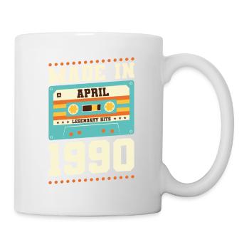 33e anniversaire Avril Né 1990 Idée cadeau - Mug blanc - blanc - Droite