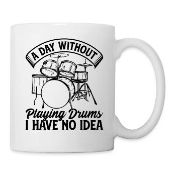 Un jour sans jouer de la batterie Je n’ai aucune idée batteur - Mug blanc - blanc - Droite