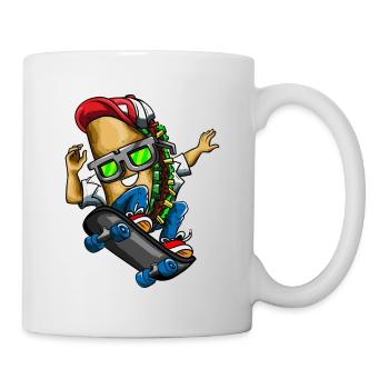 Taco Skateboard Skater Skating Dinco de Mayo - Tasse - Weiß - Rechts