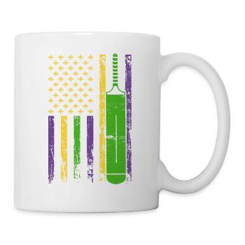 Batte de cricket drapeau sportif américain - Mug blanc - blanc - Droite