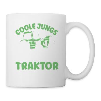 Coole Jungs fahren Traktor - Tasse - Weiß - Rechts