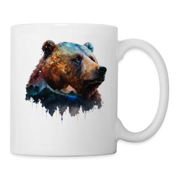 Bär Berge Bärenmotiv Geschenk Bunt Kunst Tiere Zoo - Tasse - Weiß - Rechts