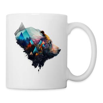 Bear Colorful Mountains Gift Man Art Animal Zoo - Mug - white - Right
