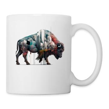 Bison Architecture Colorful Gift Woman Art Animal - Mug - white - Right