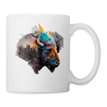 Bison Art Colorful Gift Idea Architecture Animal - Mug - white - Right