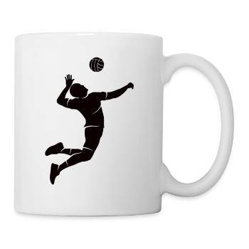 Volleyball Silhouette Volleyballer - Tasse - Weiß - Rechts