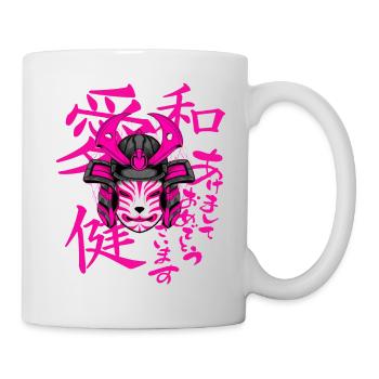 Kitsun Vaporwave Japanische Kami Vaporwave Kitsune - Tasse - Weiß - Rechts