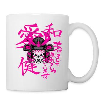 Kitsun Vaporwave Japanische Kami Vaporwave Kitsune - Tasse - Weiß - Rechts