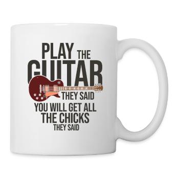 Akustik Spruch Für E-Gitarre Konzert Gitarre - Tasse - Weiß - Rechts