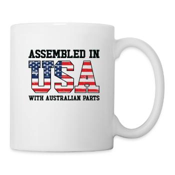 Geboren Australien Australien Amerikanisch USA - Tasse - Weiß - Rechts