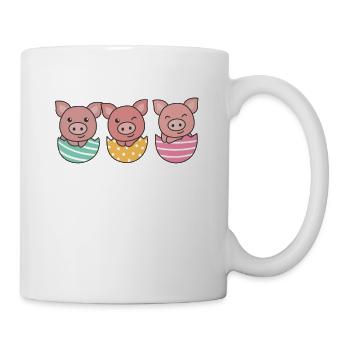 cochons doux à Pâques avec œufs de Pâques porc - Mug blanc - blanc - Droite