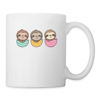 paresseux mignons à Pâques avec des œufs de Pâques paresseux - Mug blanc - blanc - Droite