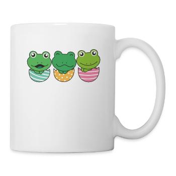 grenouilles douces à Pâques avec œufs de Pâques grenouille - Mug blanc - blanc - Droite