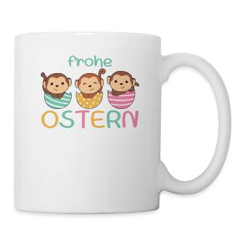süße Affen zu Ostern mit Ostereiern Affe - Tasse - Weiß - Rechts