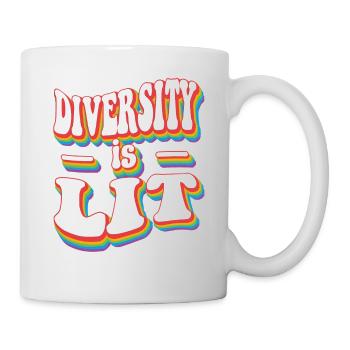 Vielfalt ist beleuchtet - Pride Rainbow LGBTQ+ - Tasse - Weiß - Rechts