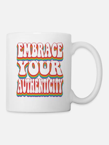 Authentizität - Pride Rainbow LGBTQ+ - Tasse - Weiß