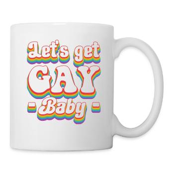 Lets Get Gay Pride Rainbow LGBTQ+ - Mug - white - Right