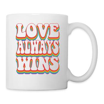 Liebe gewinnt immer Pride Rainbow LGBTQ+ - Tasse - Weiß - Rechts