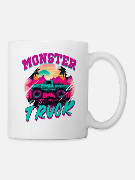 Monster Truck für Männer und Jungen - Tasse - Weiß