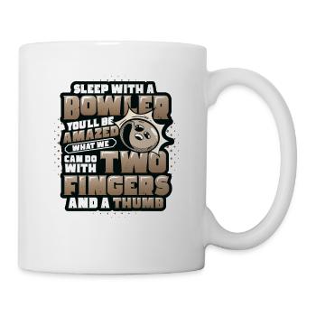 Schlaf Mit Einem Kegler - Lustiges Bowling - Tasse - Weiß - Rechts