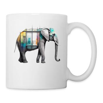 Elephant Art Colorful Gift Creative Animal Animal Motif - Mug - white - Right