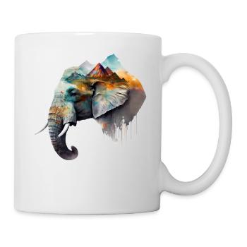 Elephant Mountains Nature Paysage Animal Motif Cadeau - Mug blanc - blanc - Droite