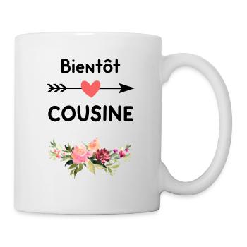annonce grossesse Cousine Bientôt cousine - Mug blanc - blanc - Droite